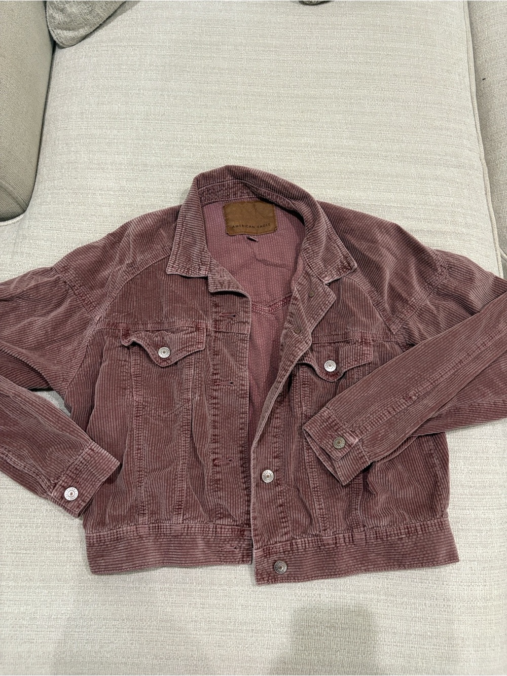 American Eagle Outfitters Corduroy Jacket in Dusty Mauve - Picture 2 of 7